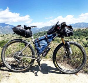 packed bike with bottle holders