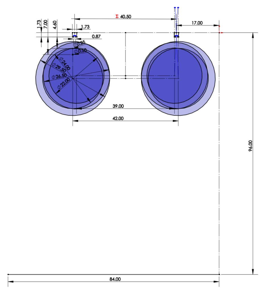 bike geometry for dual strut channel with 29in and  26in bike.