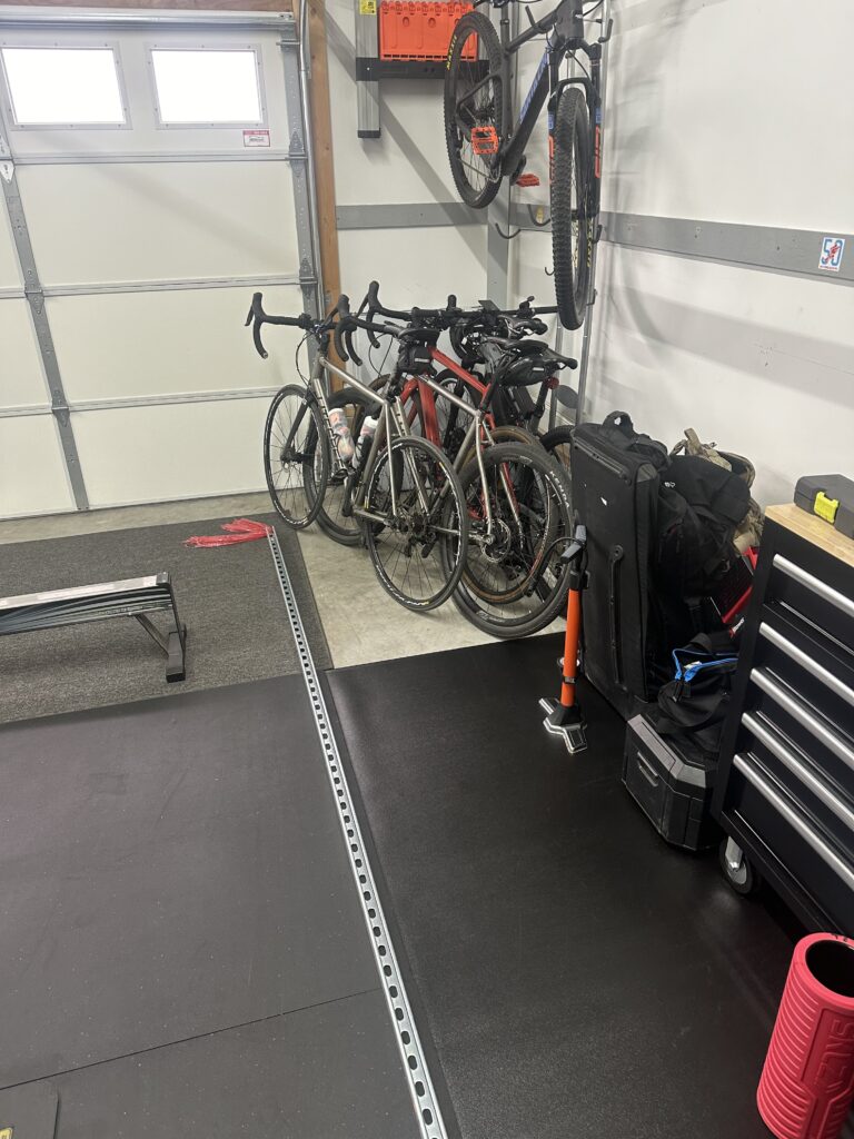 Before installing the wall mounted sliding bike rack.